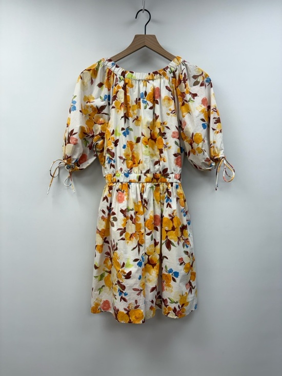 NWOT Abercrombie & Fitch Floral Puff Sleeve Plunge V-Neck Mini Dress Medium - Picture 7 of 11